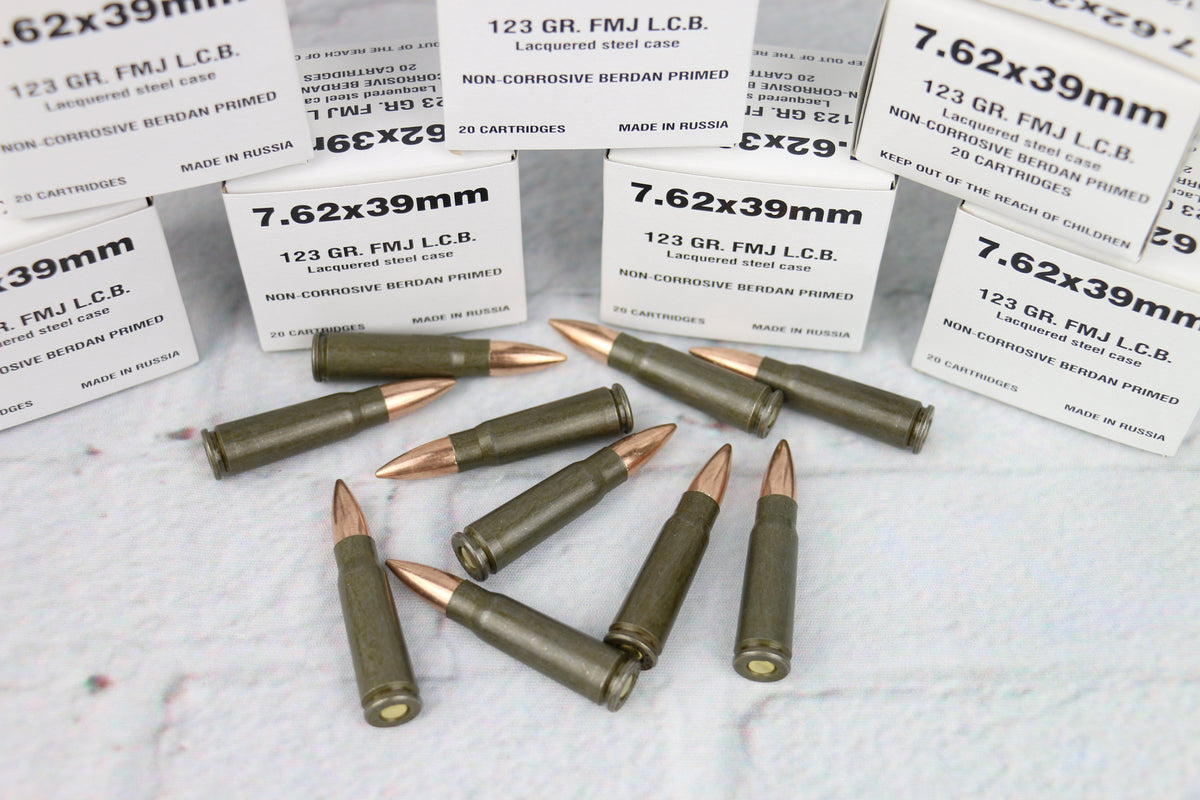 Klimovsk KSPZ 7.62x39mm 123GR, FMJ, Lacquered Steel Case, Non 